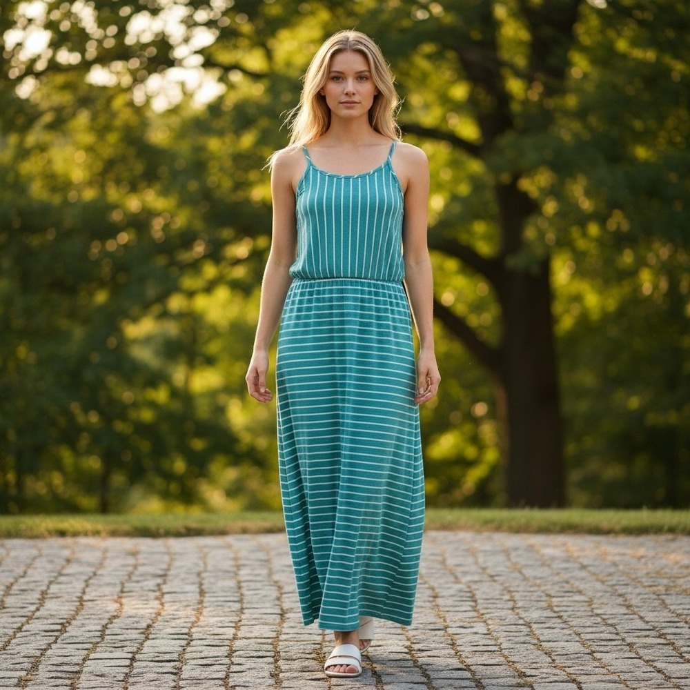Fourteenth Place Nordstrom Rack Striped Maxi Dress Womens Size M Medium NEW NWT